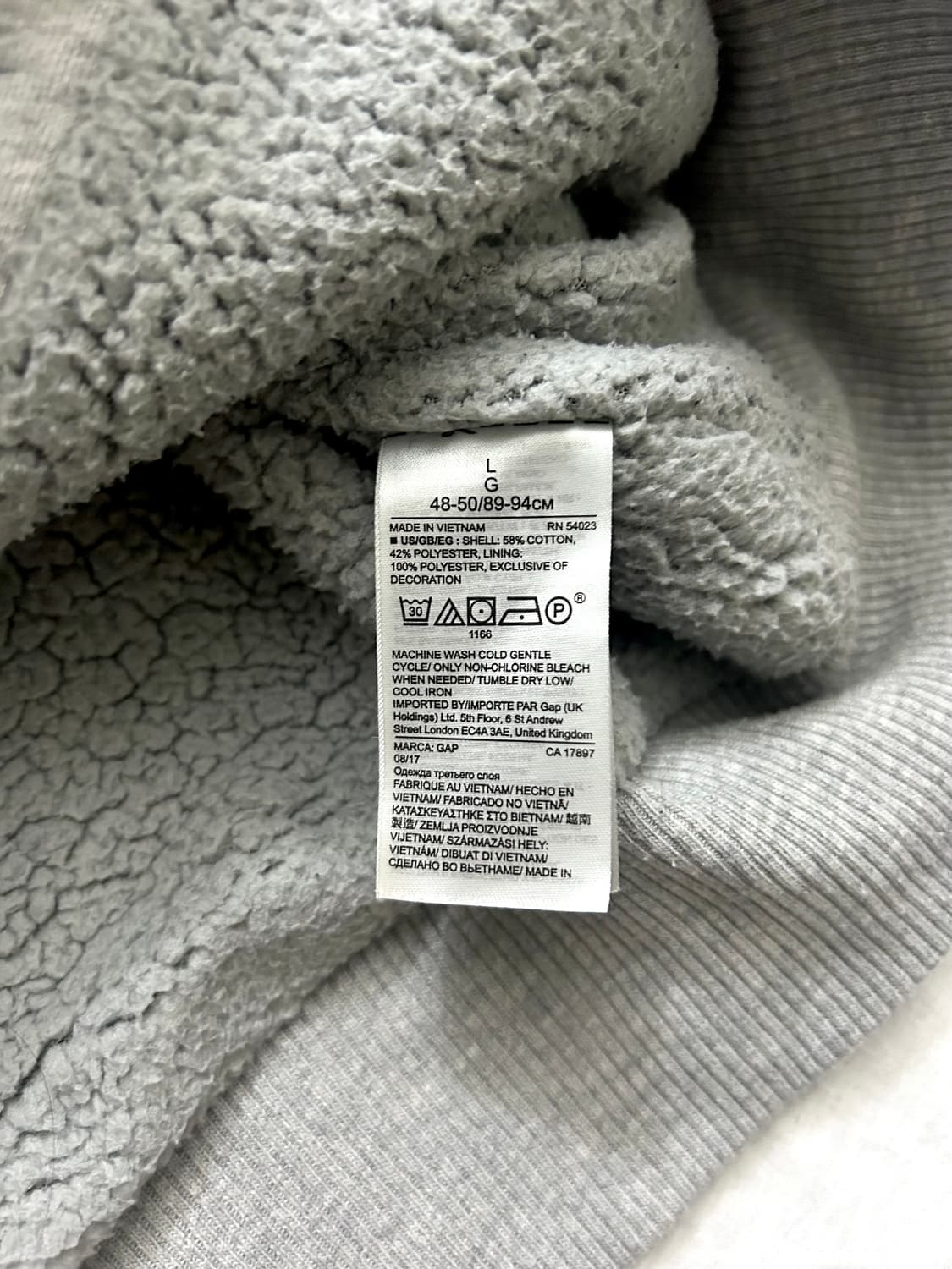 갭 빅로고 쉐르파 후드집업 상품이미지5