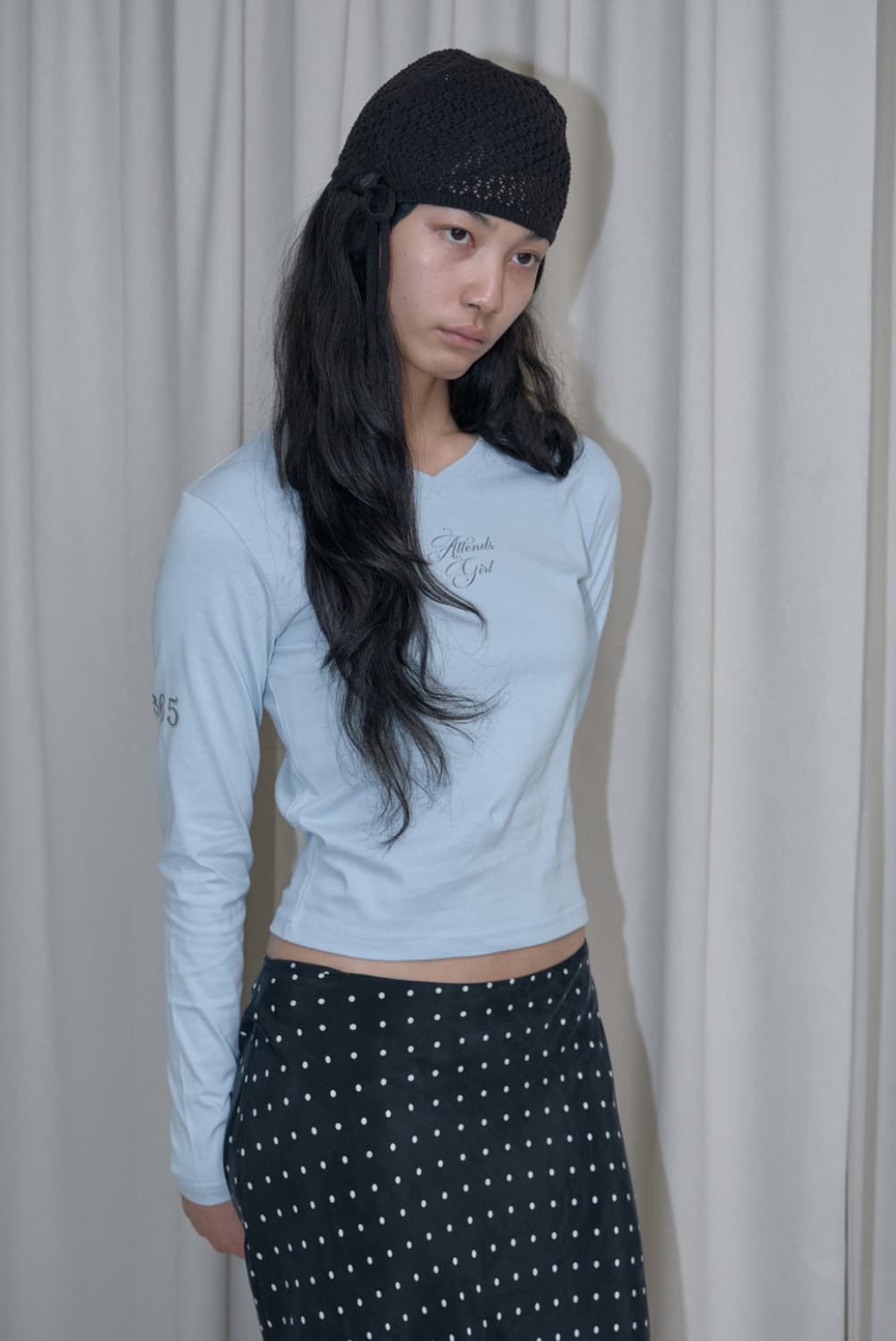 어탠즈 Attends 블루 티셔츠 상품이미지1