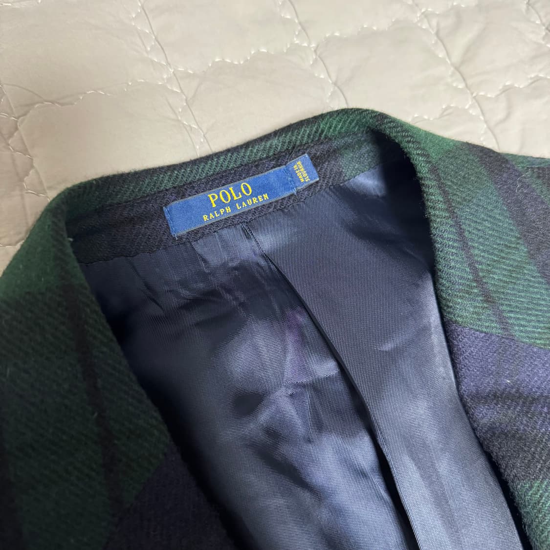 폴로 랄프로렌 블랙워치 타탄 체크 블레이저 자켓 42R 커스텀핏 상품이미지3