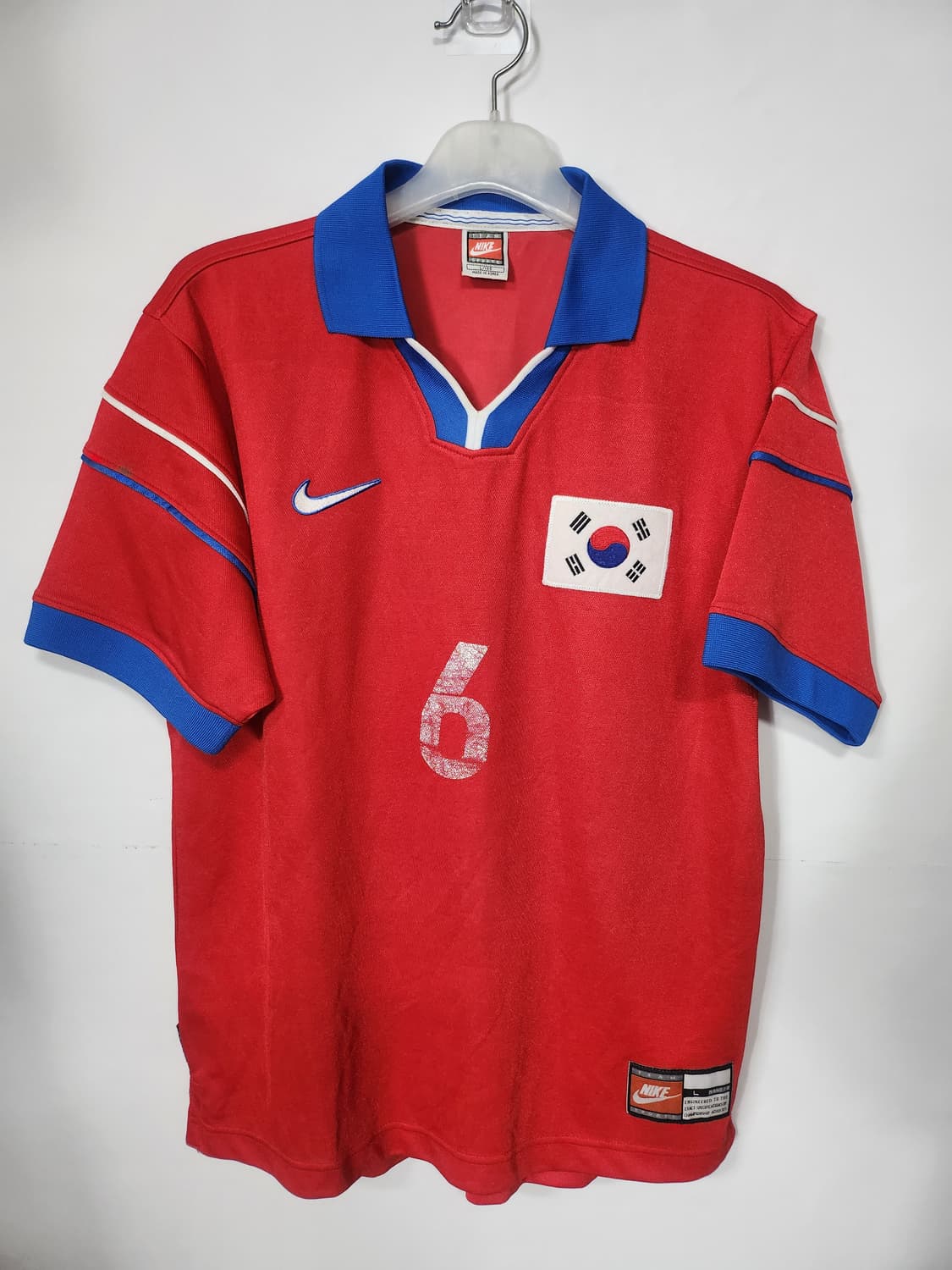 (레어품)나이키 1998 한국 홈 유상철 마킹 유니폼 100 L 상품이미지1