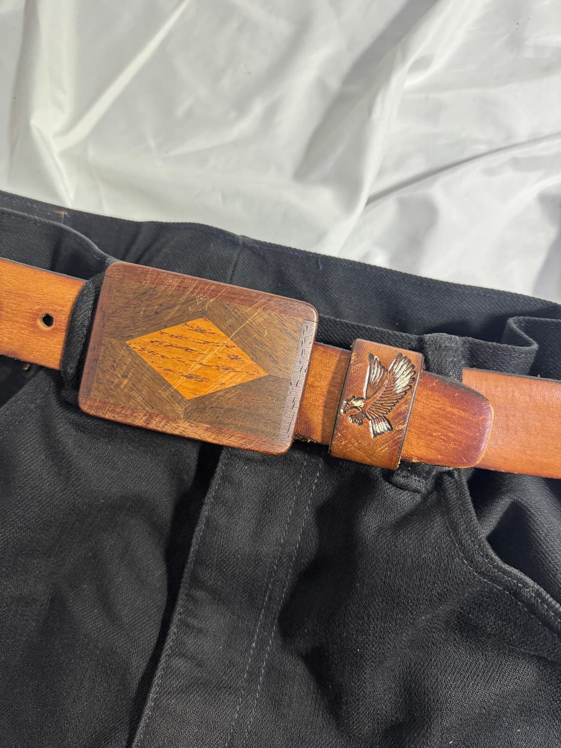 Usa 풀그레인 카우하이드 이글 웨스턴 레더 벨트 상품이미지3