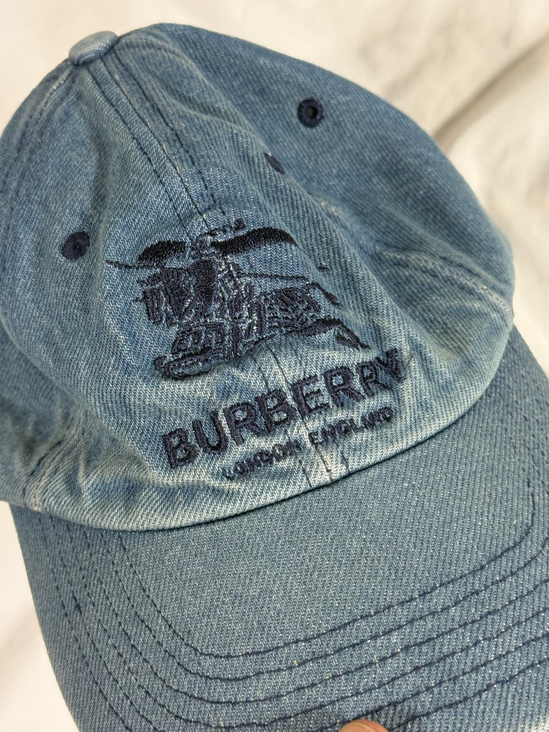 슈프림X버버리 데님 6패널 캡 상품이미지2