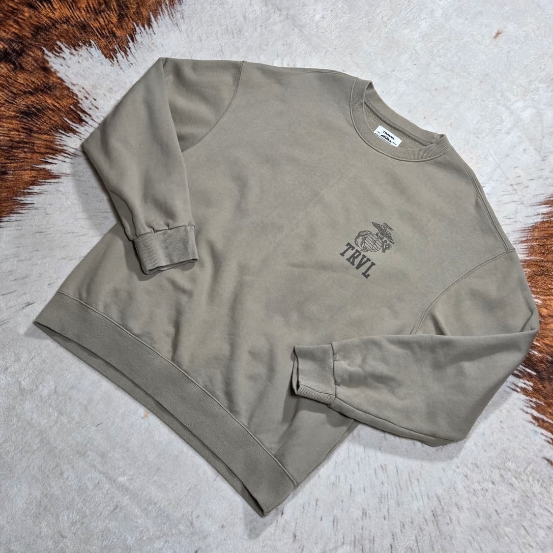 빈티지 트레벌 아미 오버핏 맨투맨 상품이미지1