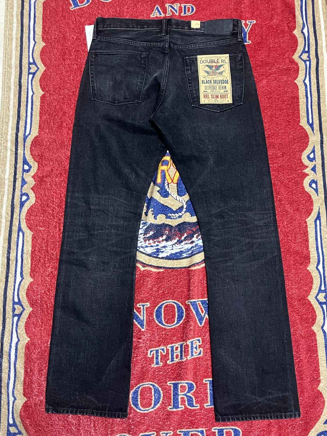 더블알엘 (RRL) 슬림부츠 디스트레스트 블랙 데님 상품이미지3
