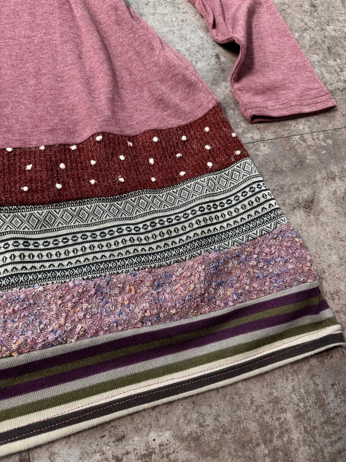 자수 가디건 패치 워크 밑단 롱슬리브 원피스 2pcs SET 상품이미지9