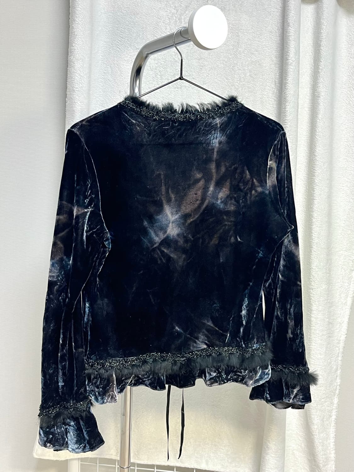 빈티지 퍼 디테일 벨벳 가디건 상품이미지10