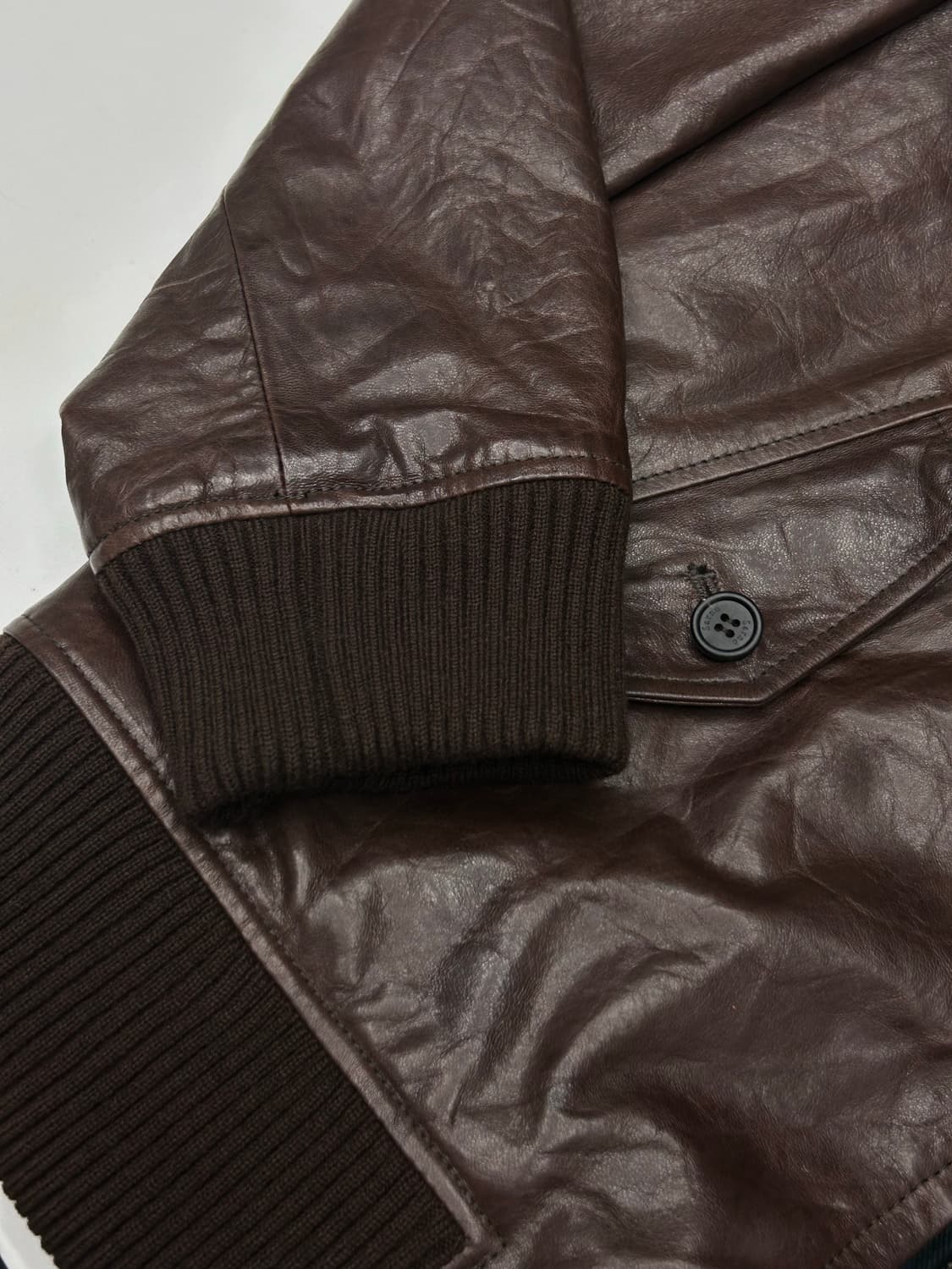 산드로 브라운 카라 레더 자켓 상품이미지2