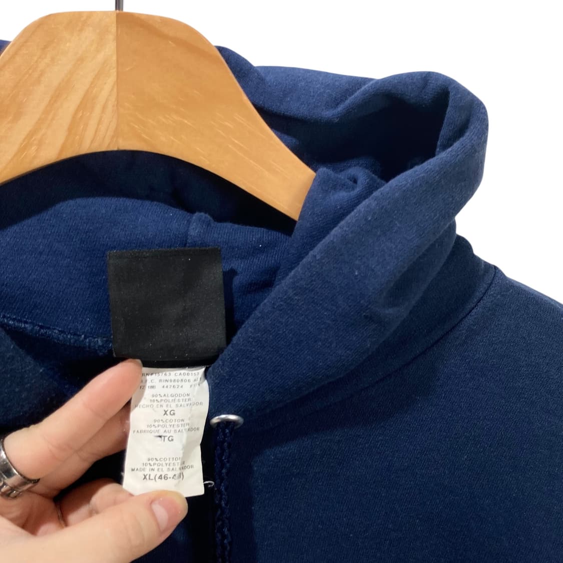 트레셔 불꽃로고 네이비 후드 상품이미지4