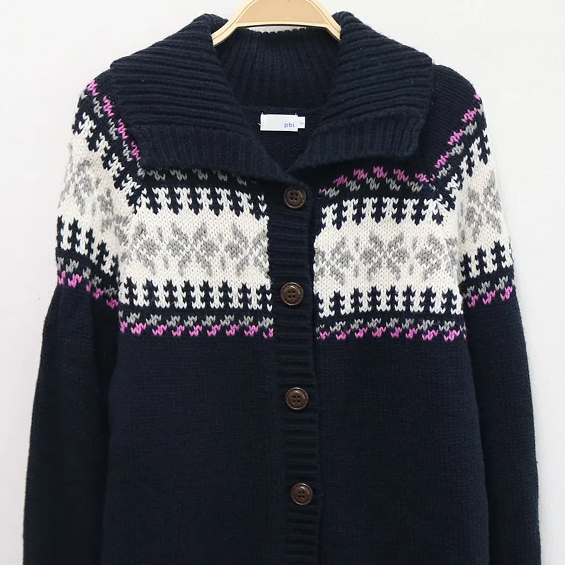 PBI 눈꽃 터틀넥 니트 가디건 60408 상품이미지3
