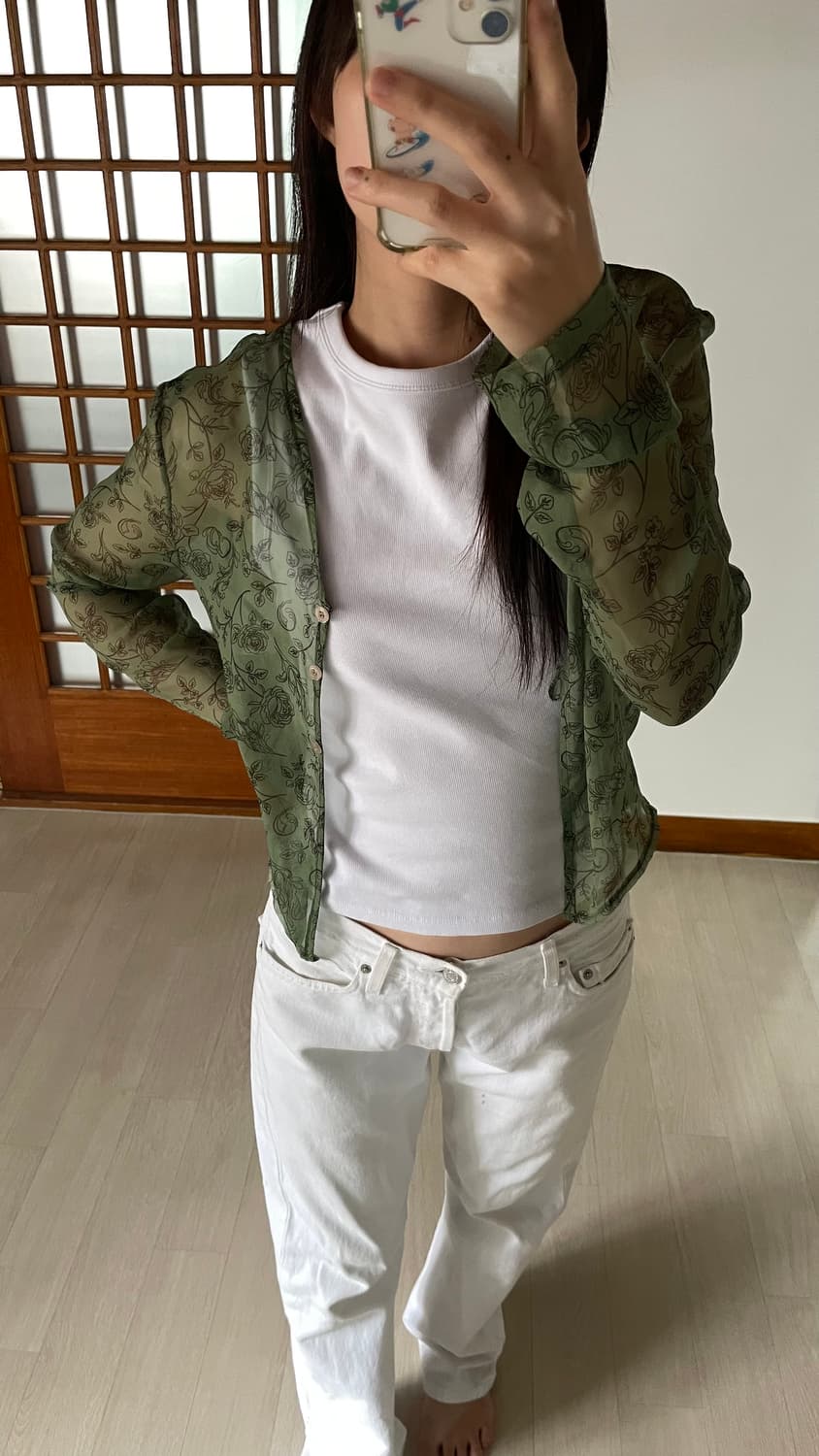 current 커렌트 플라워 시스루 가디건 상품이미지3