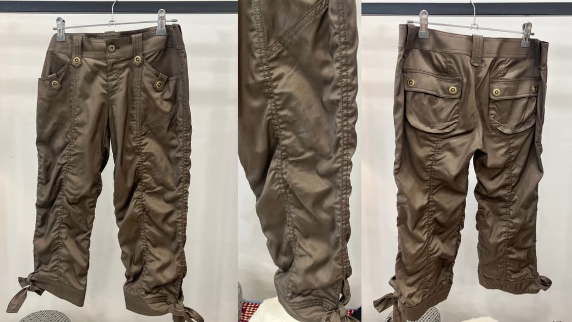 Satin brown shirring pants 상품이미지7