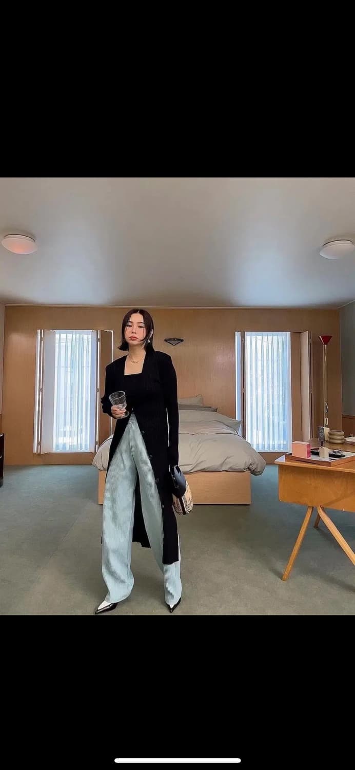 살롱드매그 트임 골지 롱 가디건 상품이미지1