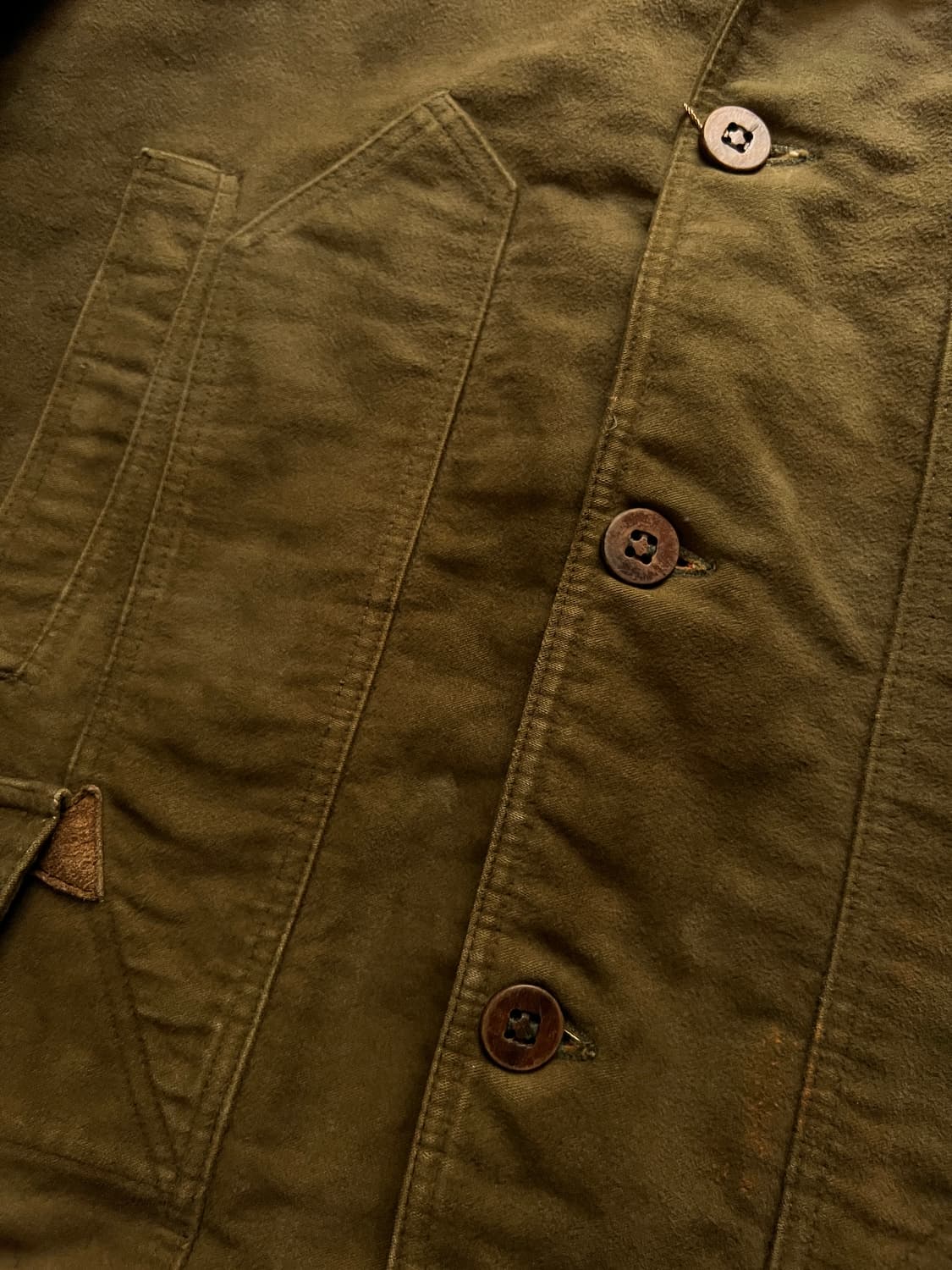 [XL]6~70's 유로 빈티지 체크 라이닝 브라운 섀미 헌팅 자켓 상품이미지5