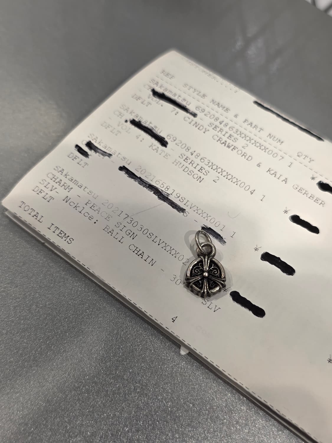 [OS] 크롬하츠 피스사인참 인보이스 원본 chromehearts 상품이미지4