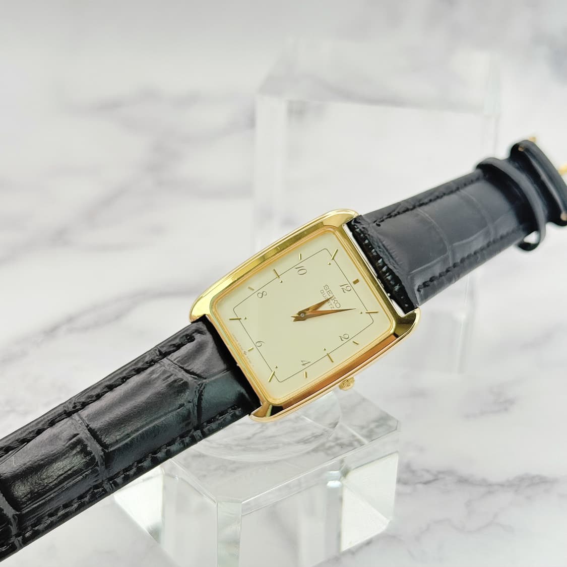 80s90s 빈티지 세이코 클래식 골드 렉탱글 워치 상품이미지3