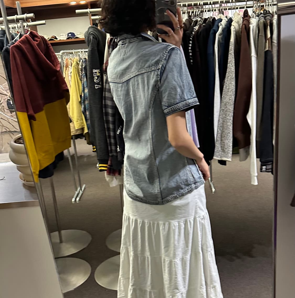 L)Japanese vintage 워싱 반팔 데님 셔츠 자켓 상품이미지2