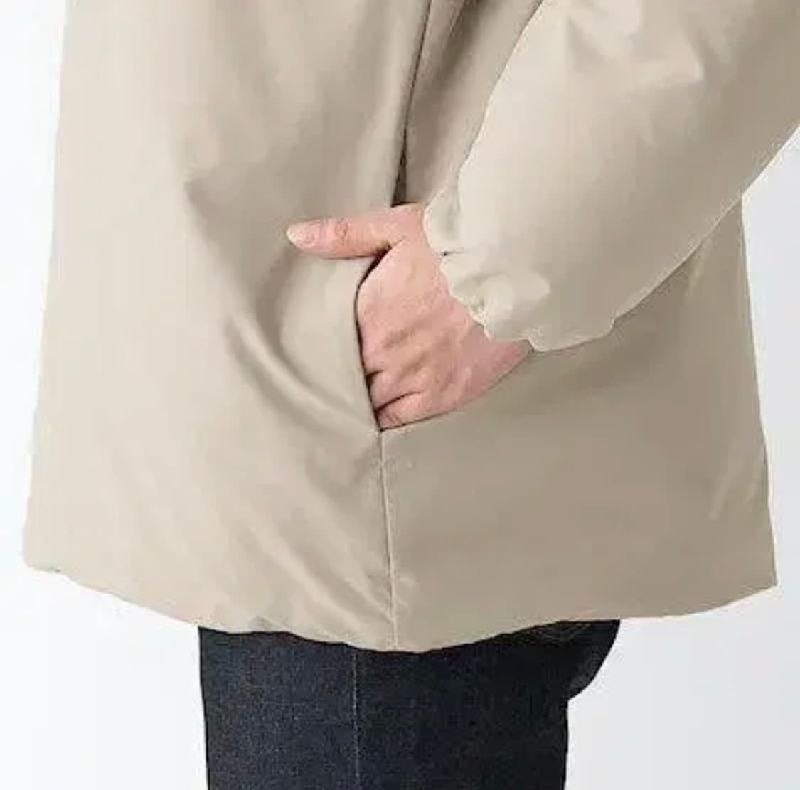 무인양품 발수 다운 재킷 라이트 베이지 XL 상품이미지6