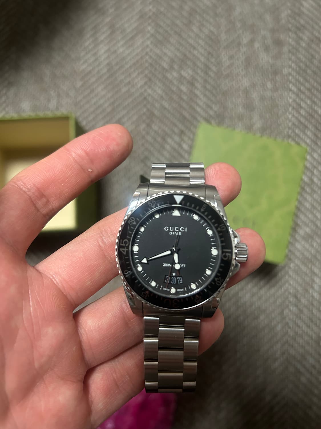 구찌 다이브 쿼츠 메탈 손목 시계 풀박스 상품이미지2