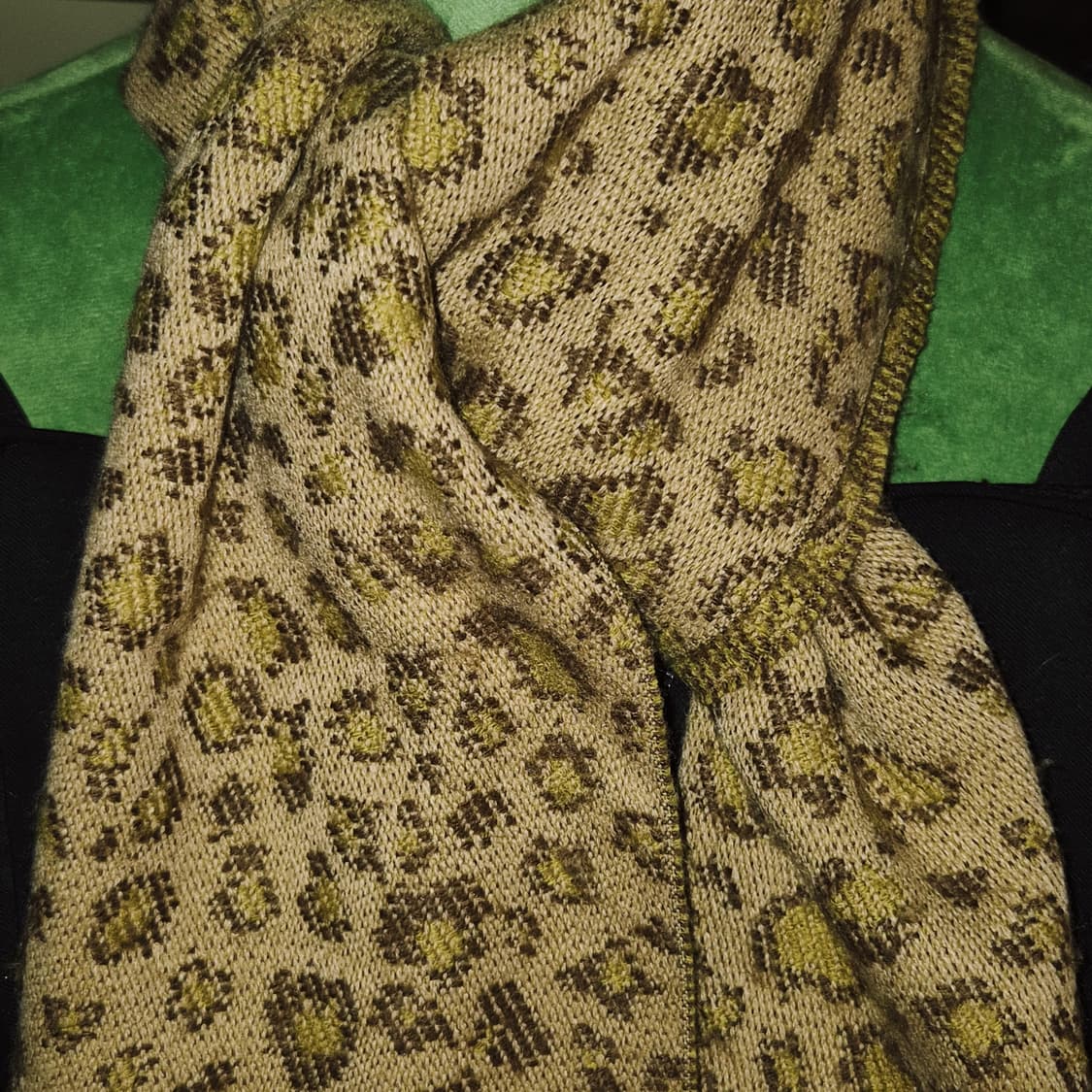 09s 레트로 키티 호피 니트 머플러 상품이미지9