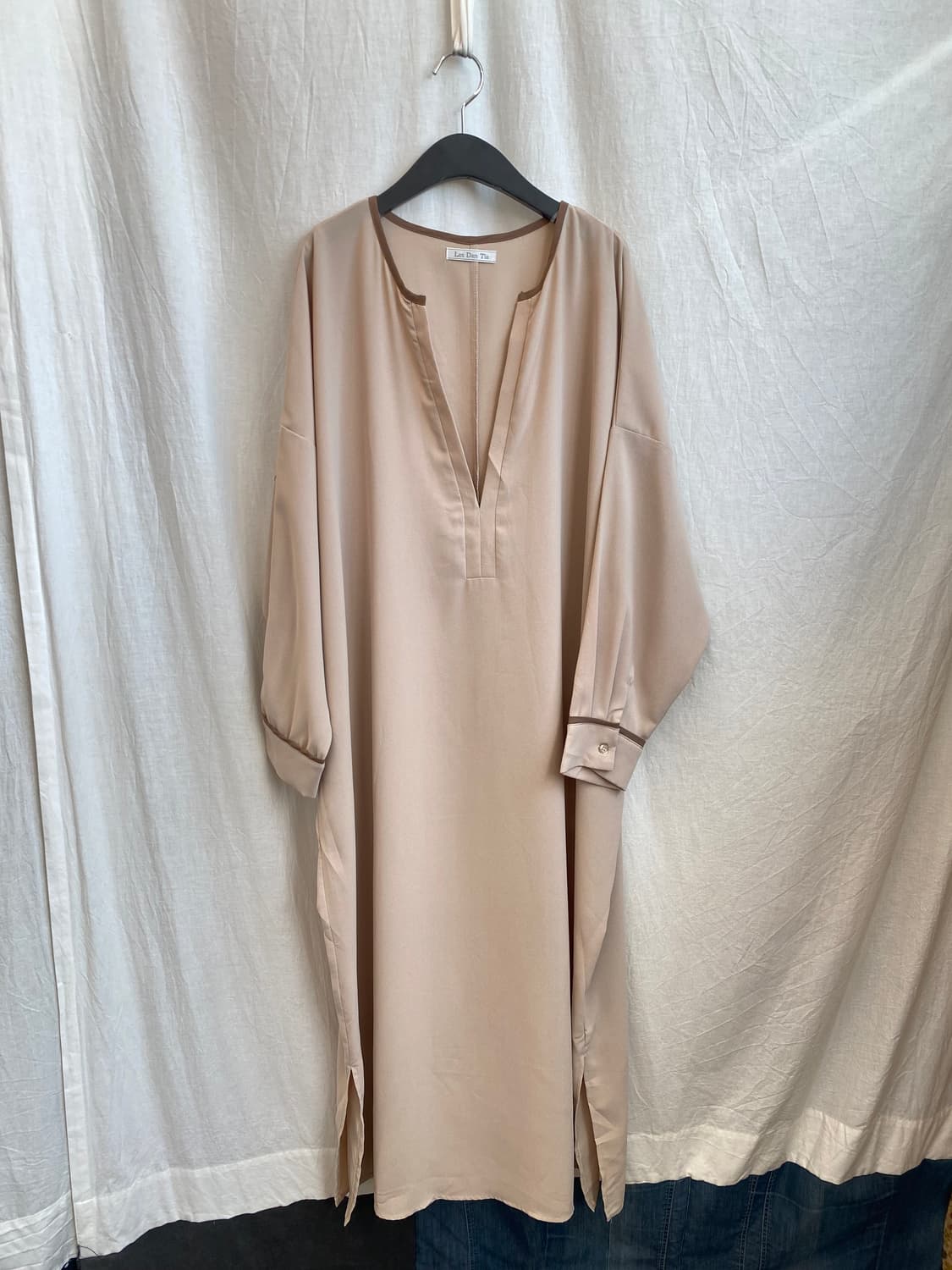 베이지 레이어드 맥시원피스(L) 상품이미지3