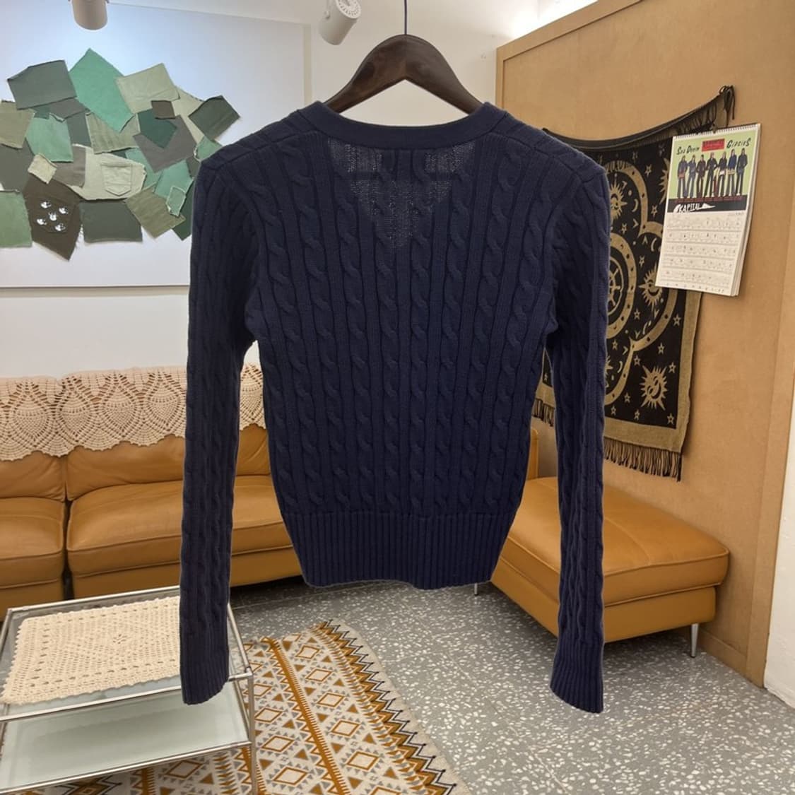 폴로 랄프로렌 Y2K 캐주얼 모리 딱붙핏 꽈배기 가디건 XL C10944 상품이미지4