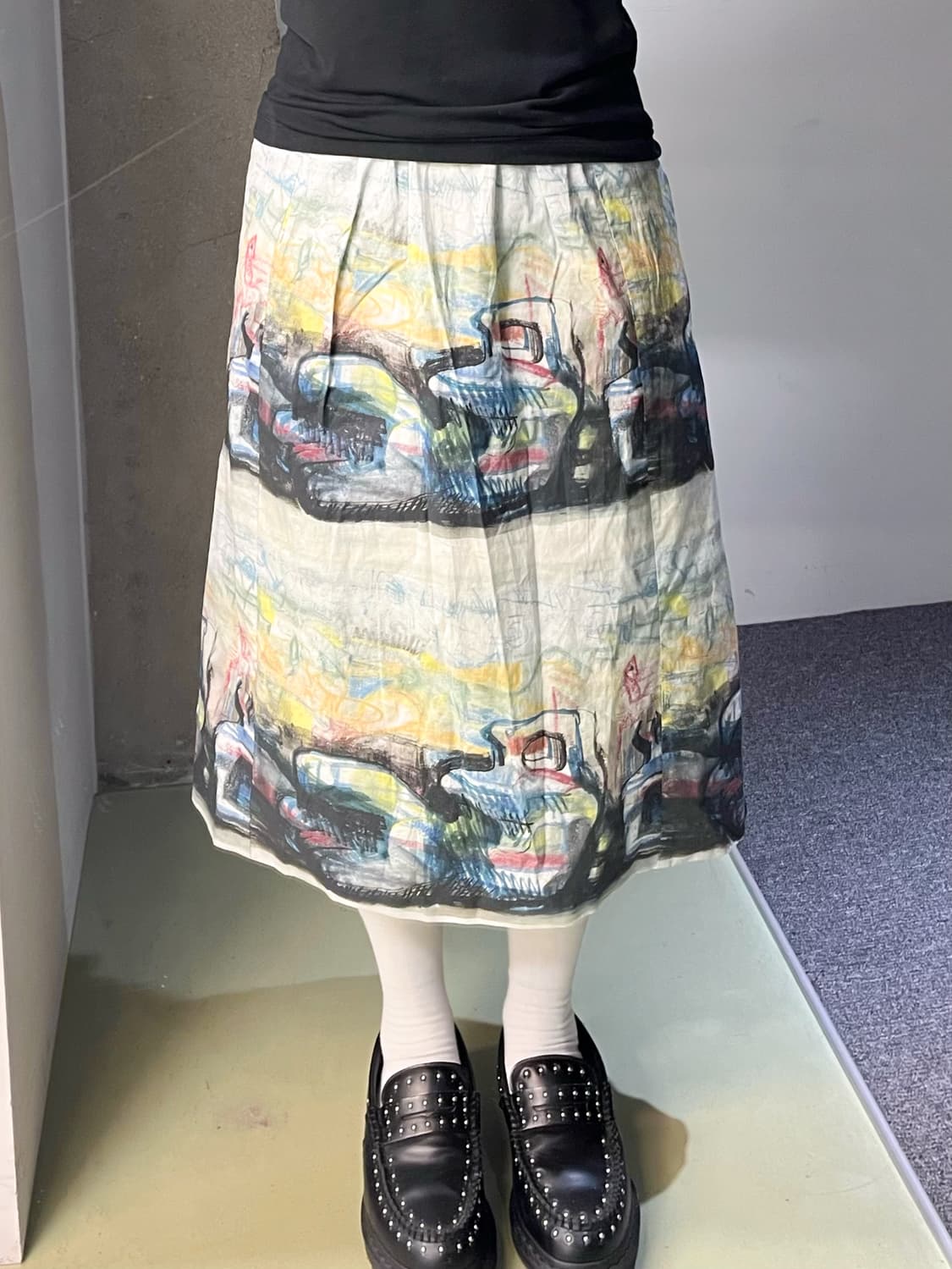 버버리 올 오버 프린트 포플린 스커트 상품이미지2