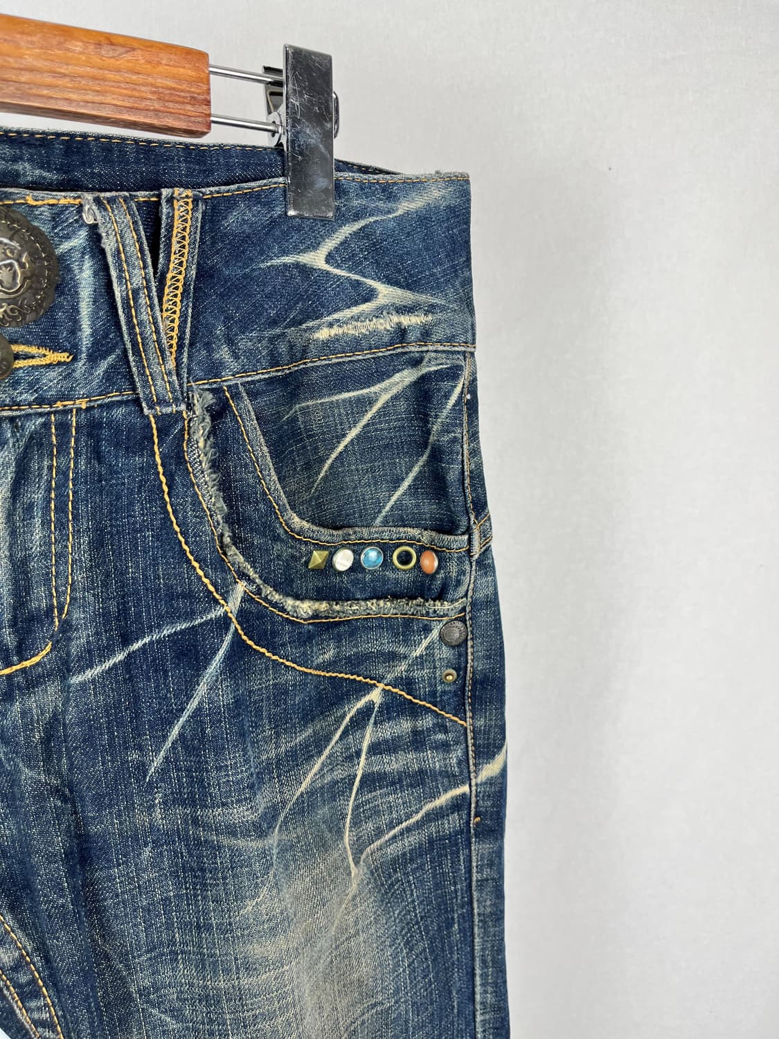 Vintage 스터드 로우웨스트 데님팬츠 상품이미지4