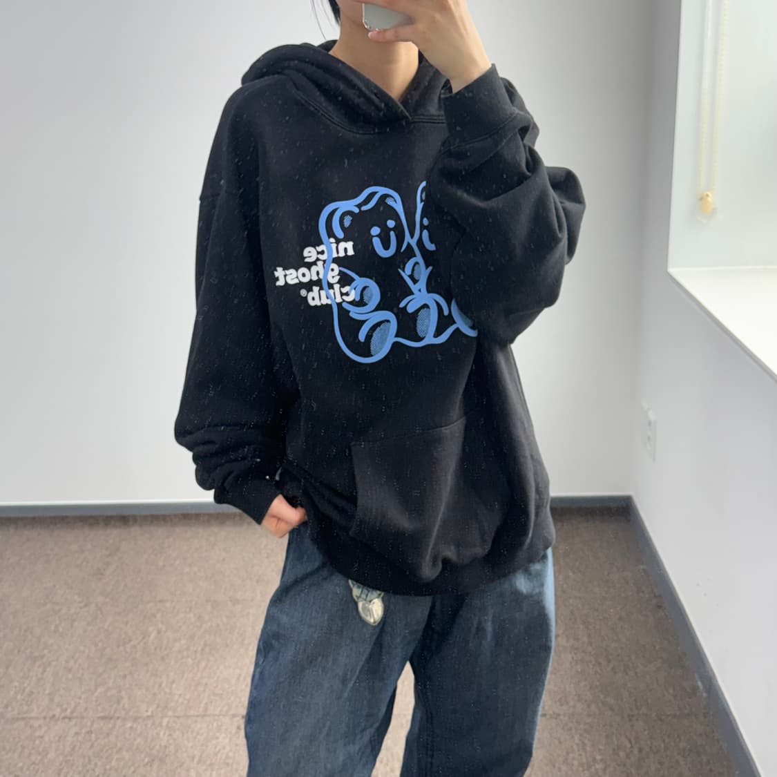 Nice ghost club 나이스 고스트 클럽 블랙 후드티  상품이미지2