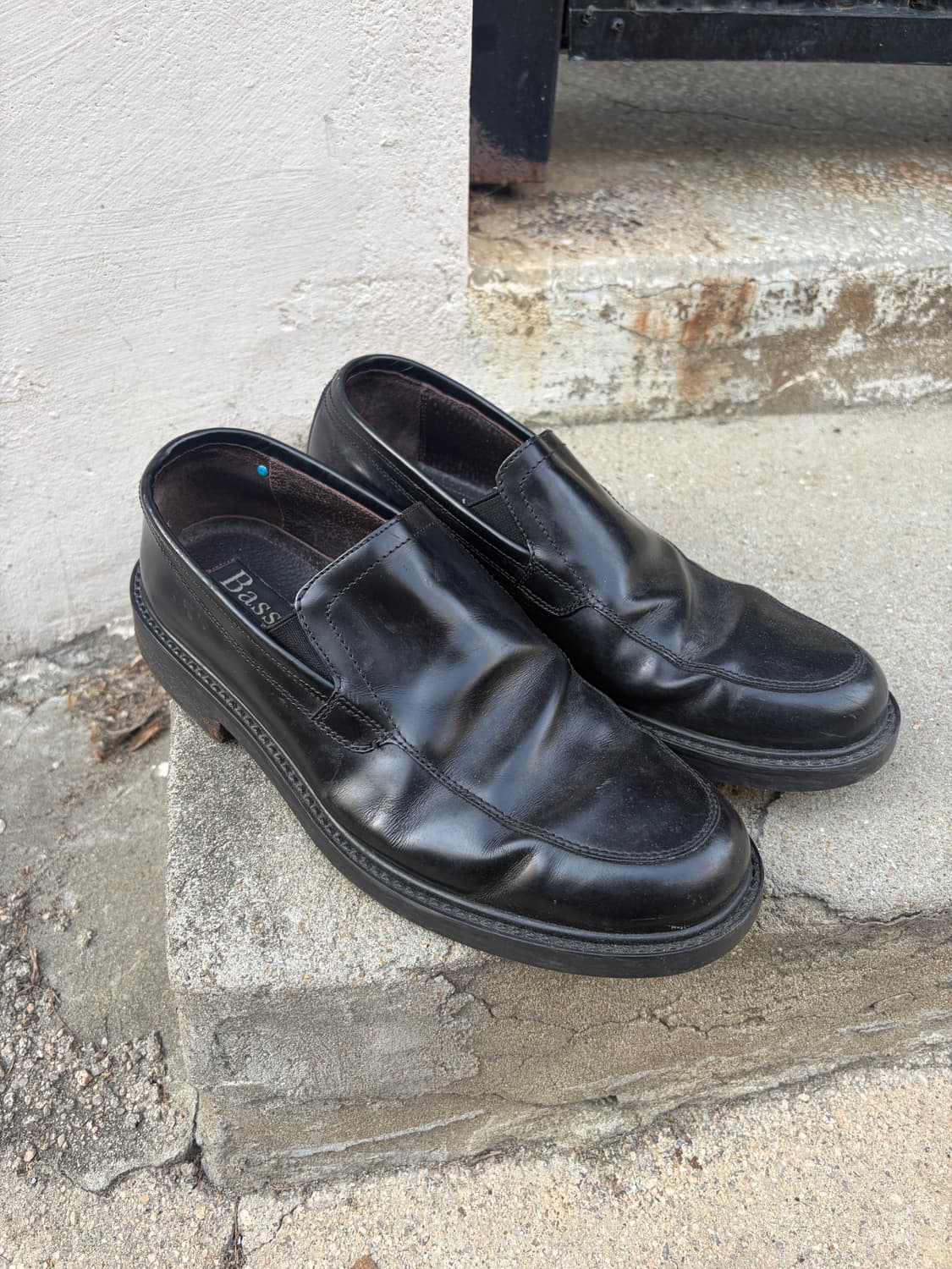 Bass 블랙 레더 슬립온 로퍼 250 상품이미지1