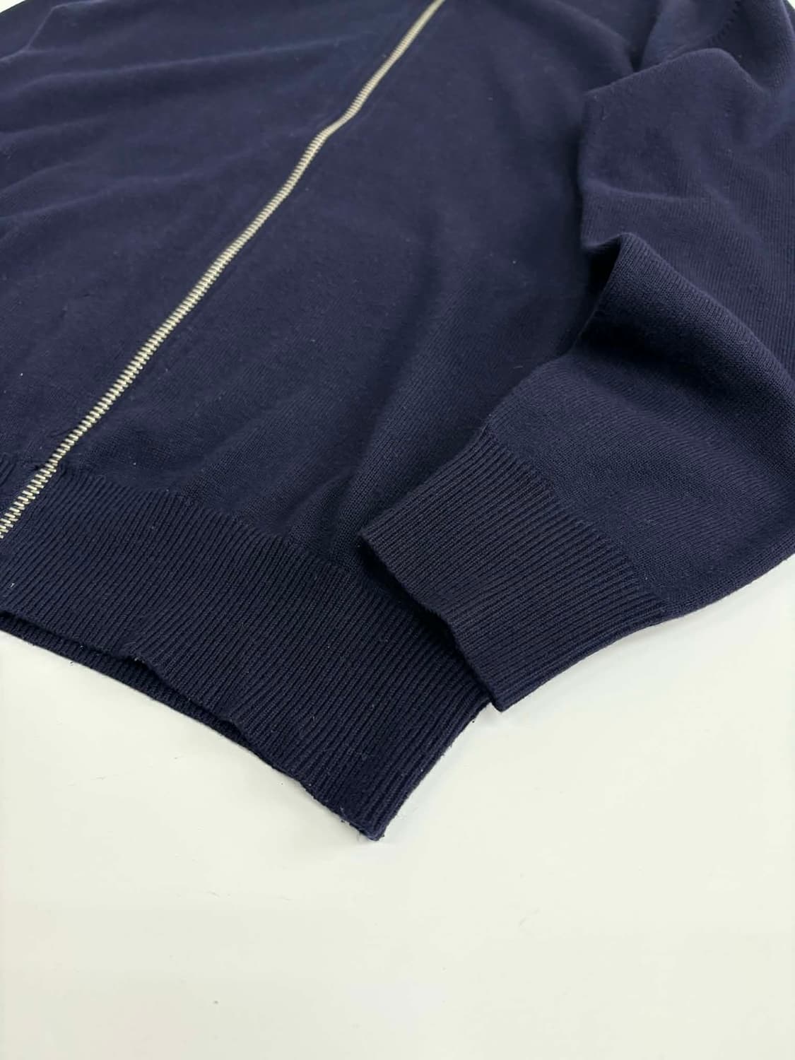 [XL] 생로랑 레더넥 울 니트 집업 자켓 상품이미지7