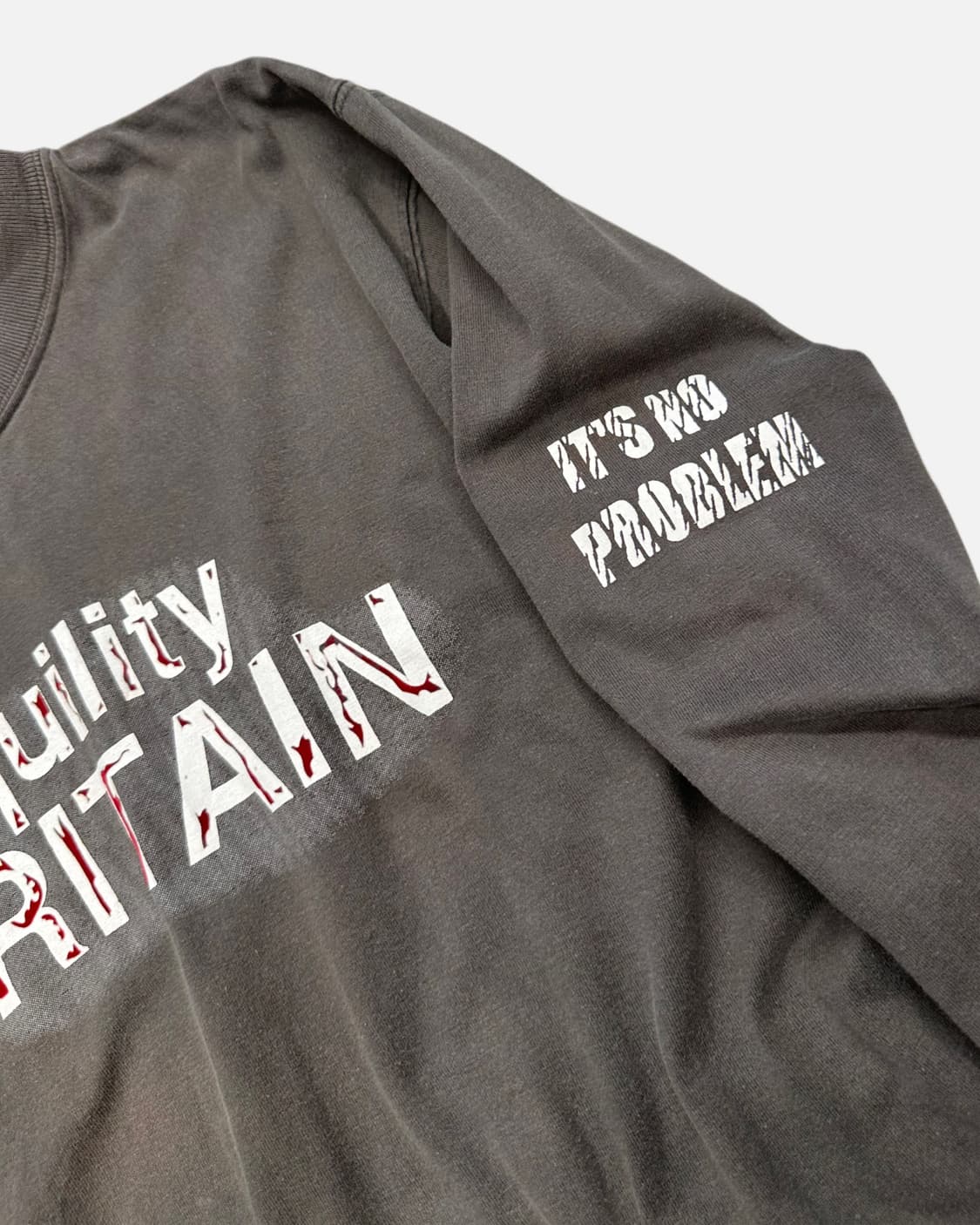 grunge lettering grey t-shirt 상품이미지3
