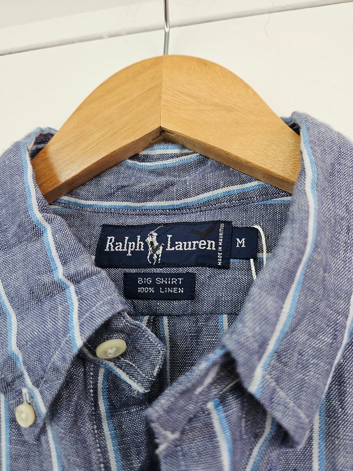 1990's 폴로 랄프로렌 빅셔츠 린넨 M  상품이미지3