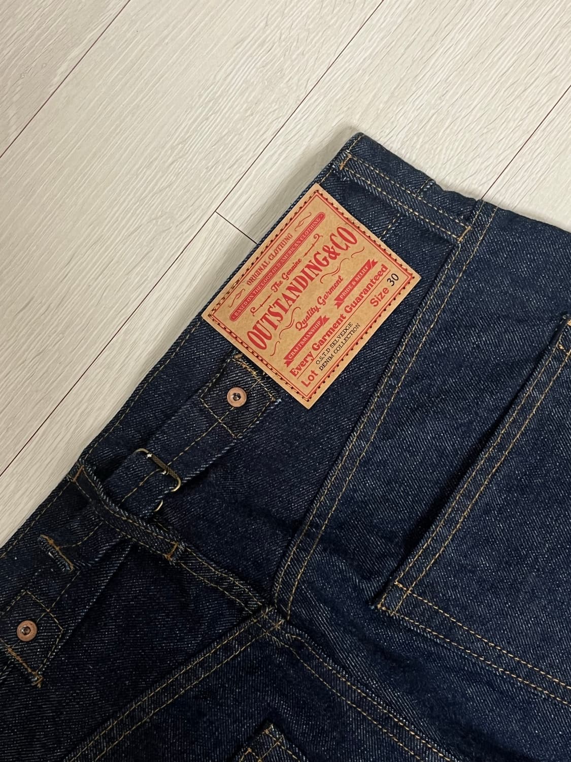 아웃스탠딩 30S CINCH BACK SELVEDGE WIDE PANTS 상품이미지2