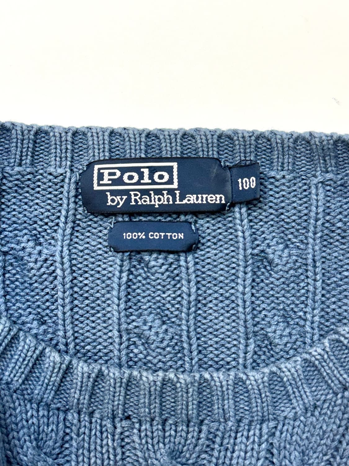 Polo 폴로 랄프롤렌 그레이블루 케이블 니트 상품이미지6