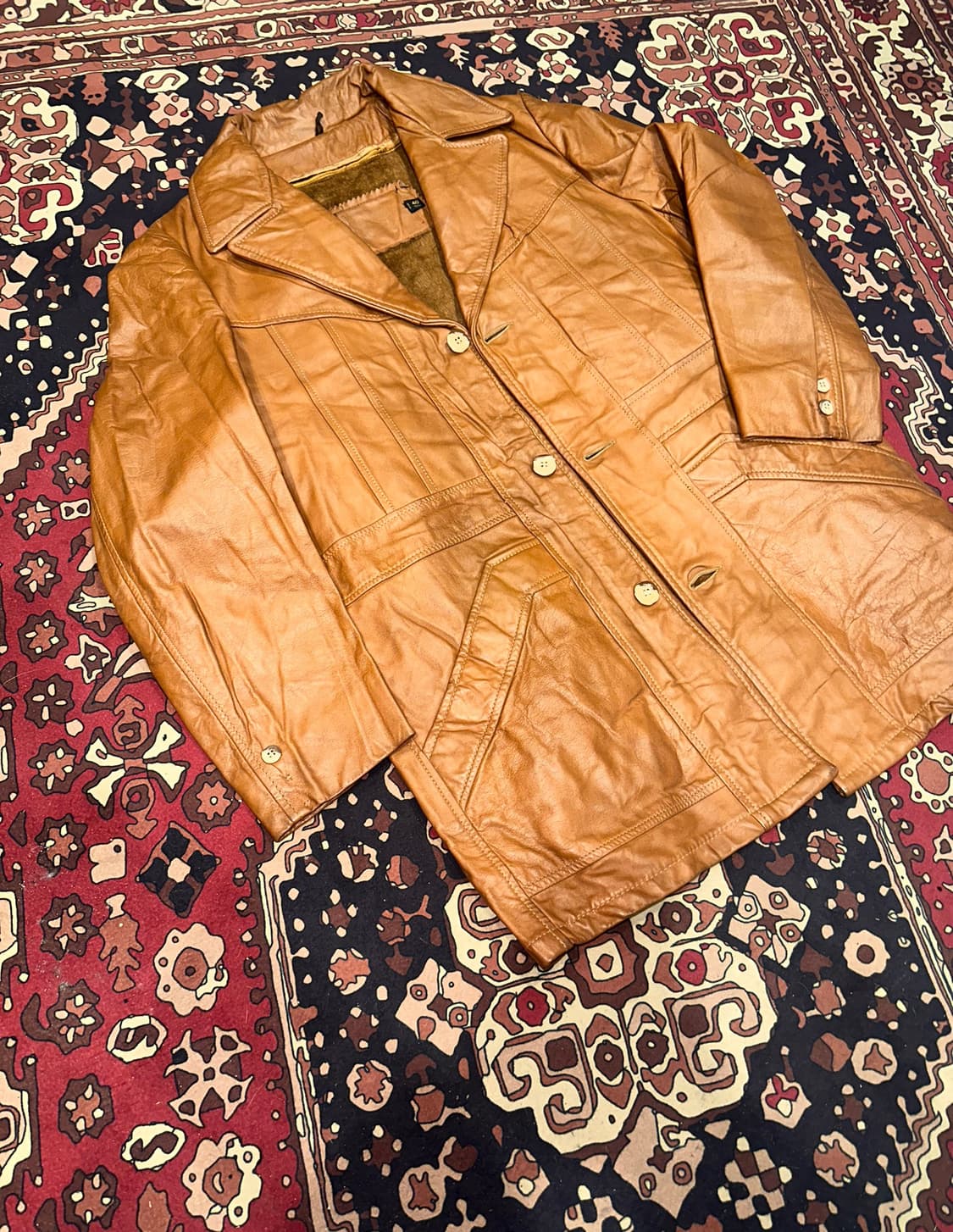 ( L-XL ) 가죽코트 가죽하프 레더자켓 가죽카코트 워크웨어 아메카지 상품이미지5