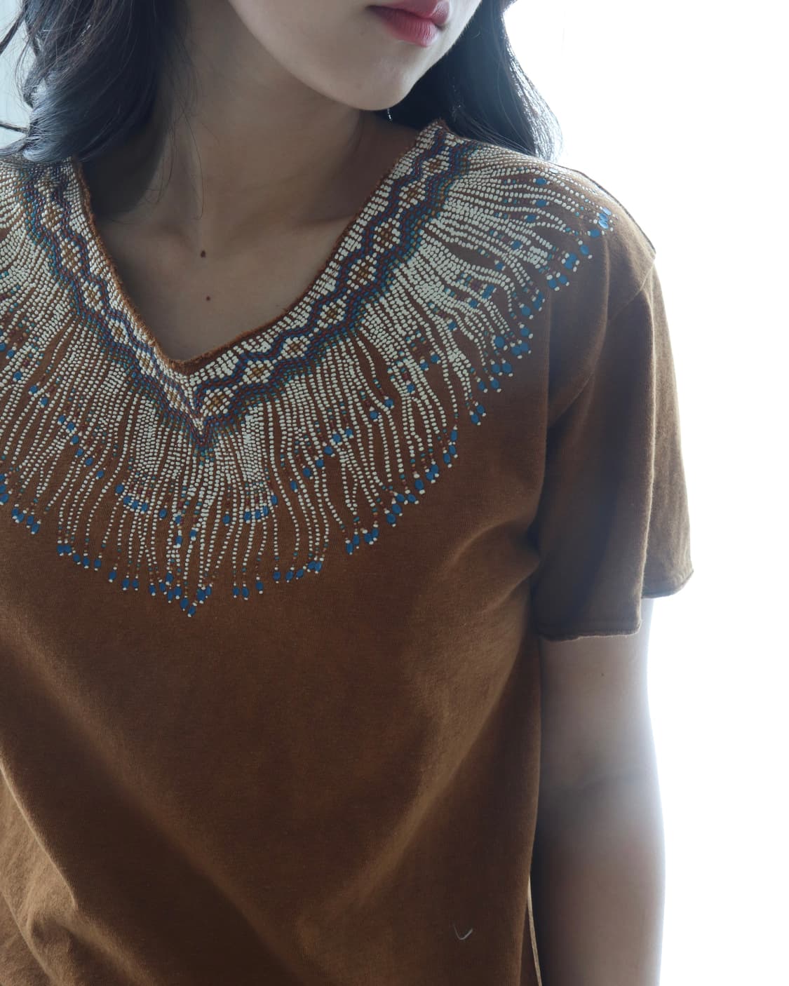 [Kapital] Beads V-Neck T-Shirt (Brown) 상품이미지3