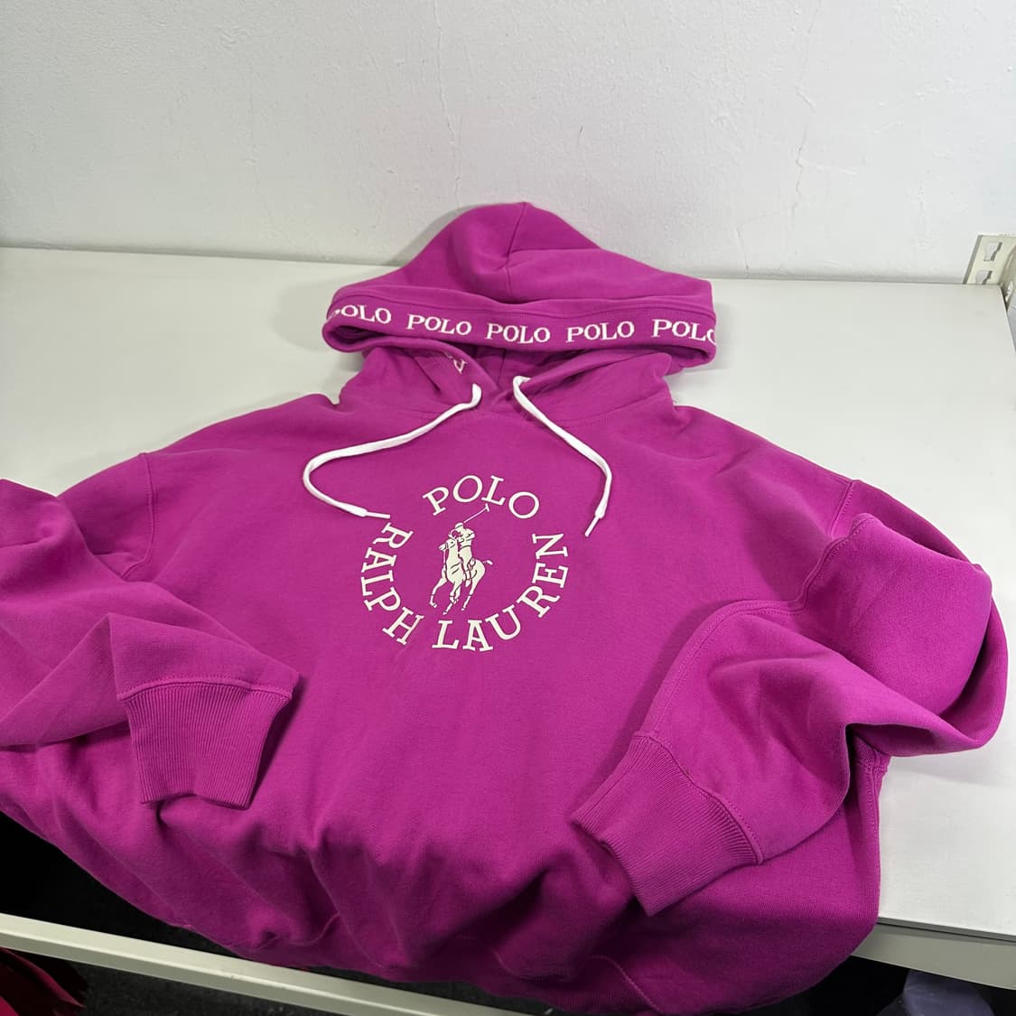 M 폴로 랄프로렌 핑크 빅로고 오버핏 후드티  상품이미지2