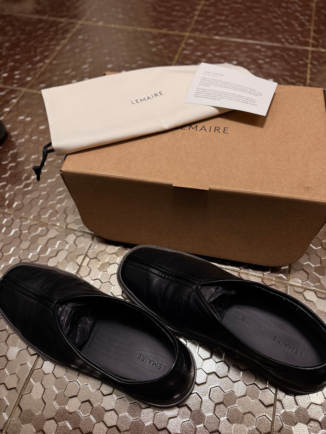 [42]르메르 리놀륨 파이프드 스니커즈 블랙 상품이미지5