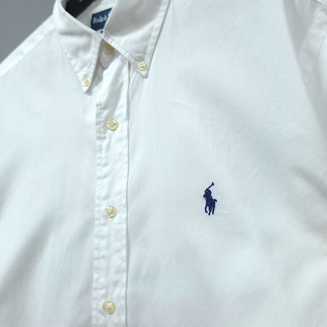 [2XL] 폴로 화이트 클래식 핏 버튼다운 코튼 긴팔셔츠 상품이미지4