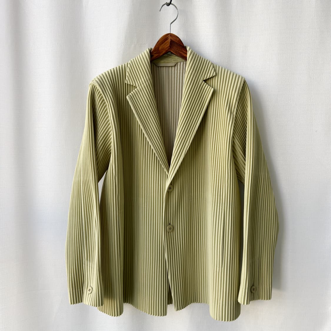 이세이 미야케 옴므 플리세 플리츠 테일러드 자켓 베이지 그린 2사이즈 상품이미지1