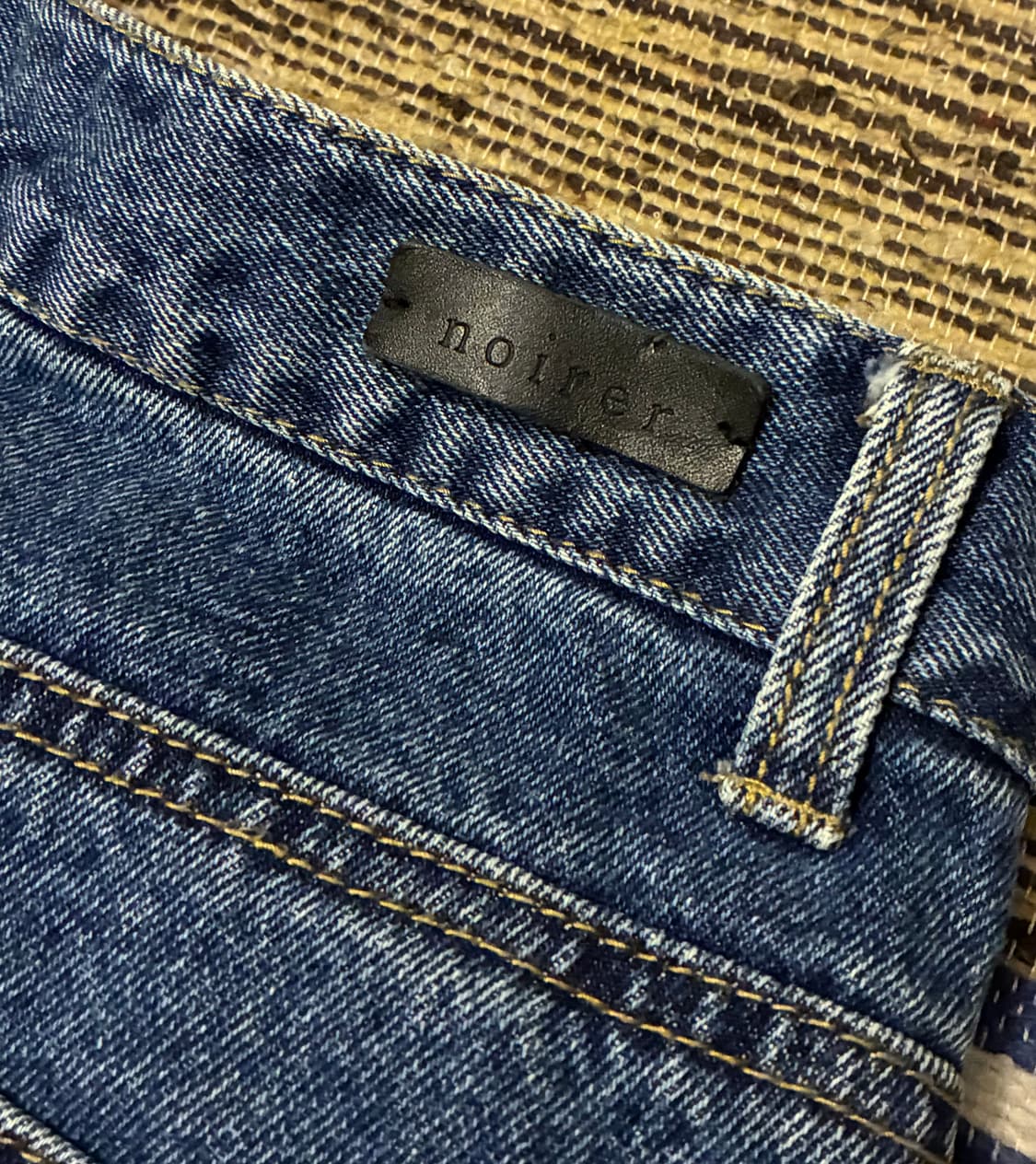 (48/30)noirer 노이어 클래식 와이드 데님팬츠 미드블루 청바지 상품이미지7