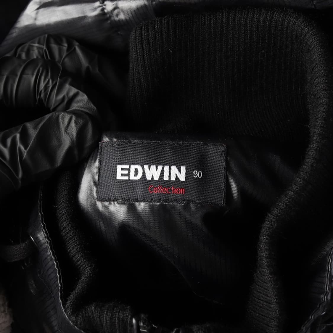 EDWIN 유광 블랙 후드 집업 자켓 S 상품이미지5