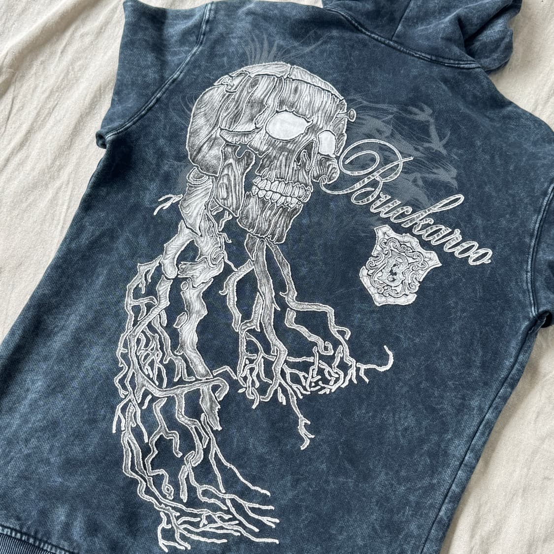 버커루 대장급 피그먼트 스컬자수 후드집업 L 상품이미지2