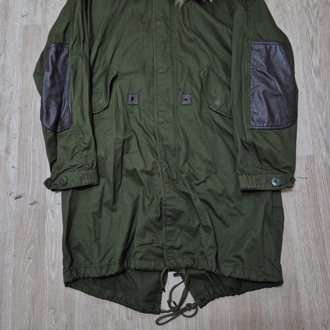 카이아크만 레더 브라운패치 밀리터리 M65 퍼후드 야상자켓 S(90) 상품이미지3