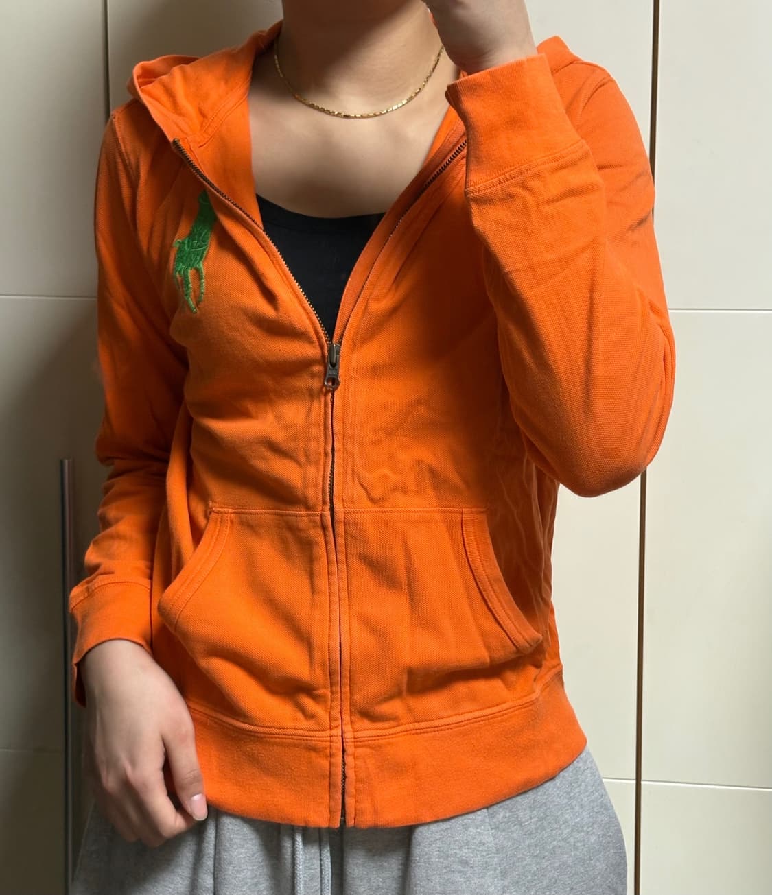 폴로 랄프로렌 빅포니 슬림핏 오렌지 후드집업 상품이미지1