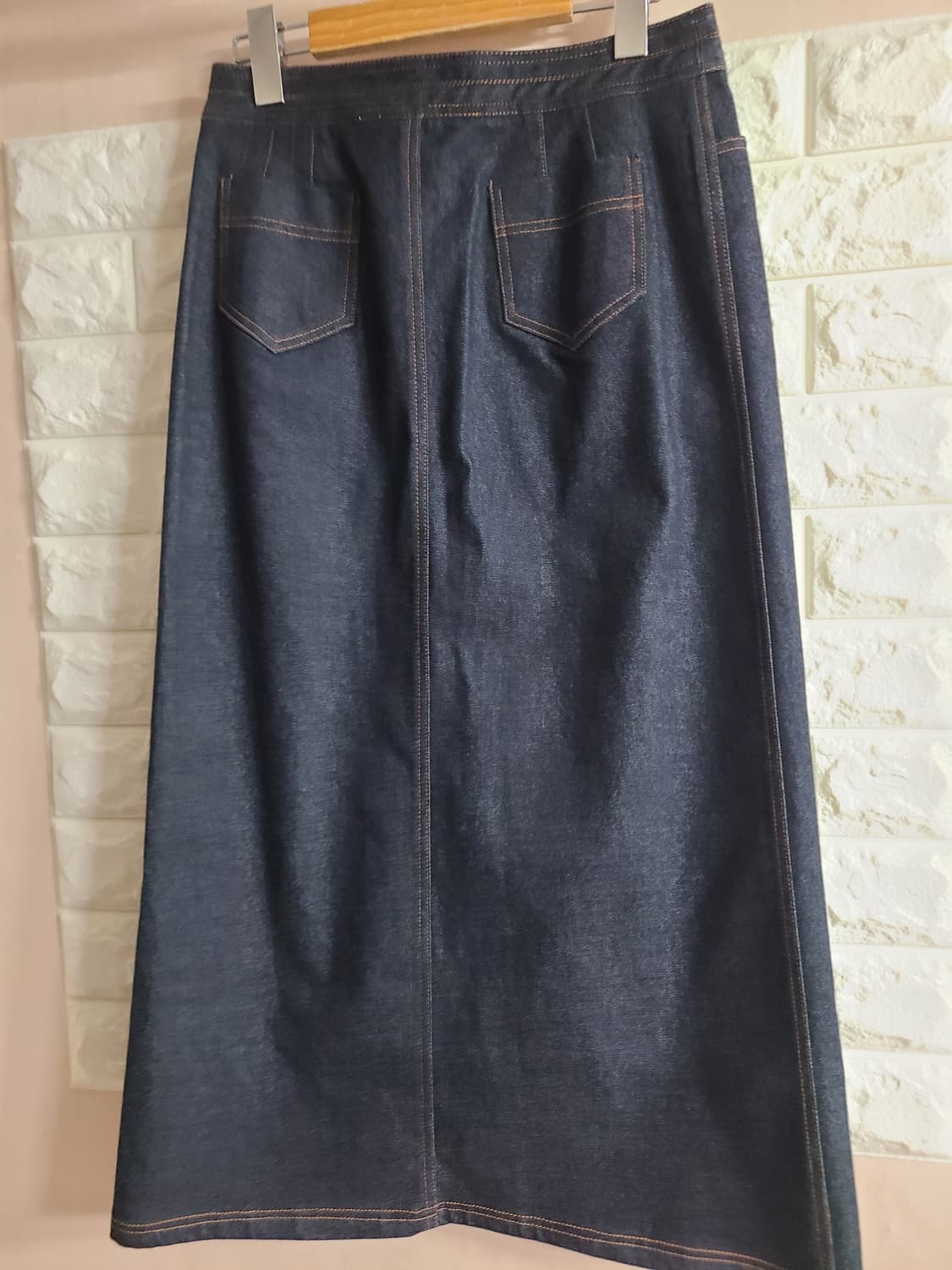 벨트장식 데님 롱 스커트(26) 상품이미지5
