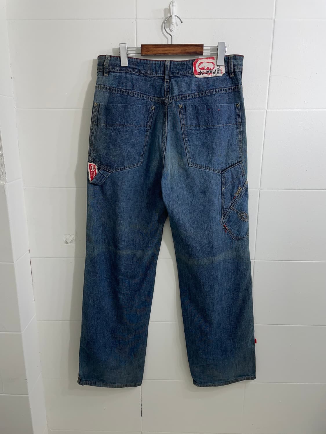 챔피온 블루 화이트 새틴 자켓 올드스쿨 스트릿 코디 세트 상품이미지9