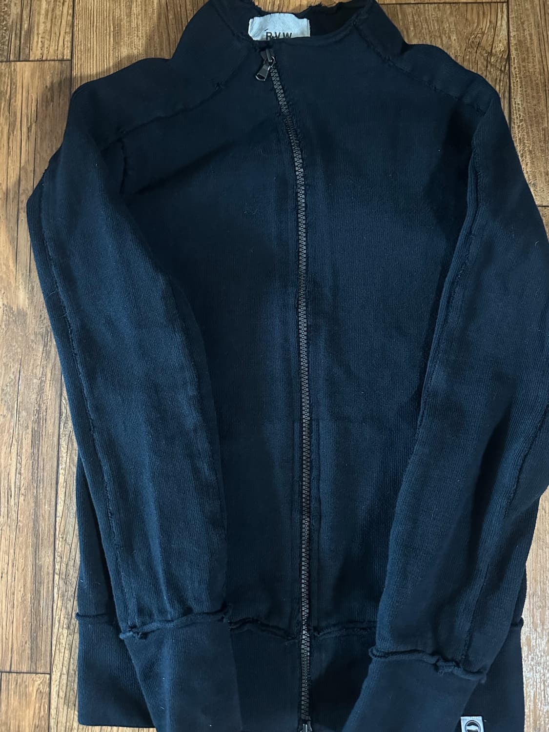 립반윙클 비대칭 하드 스웻 집업 자켓 3사이즈 상품이미지2