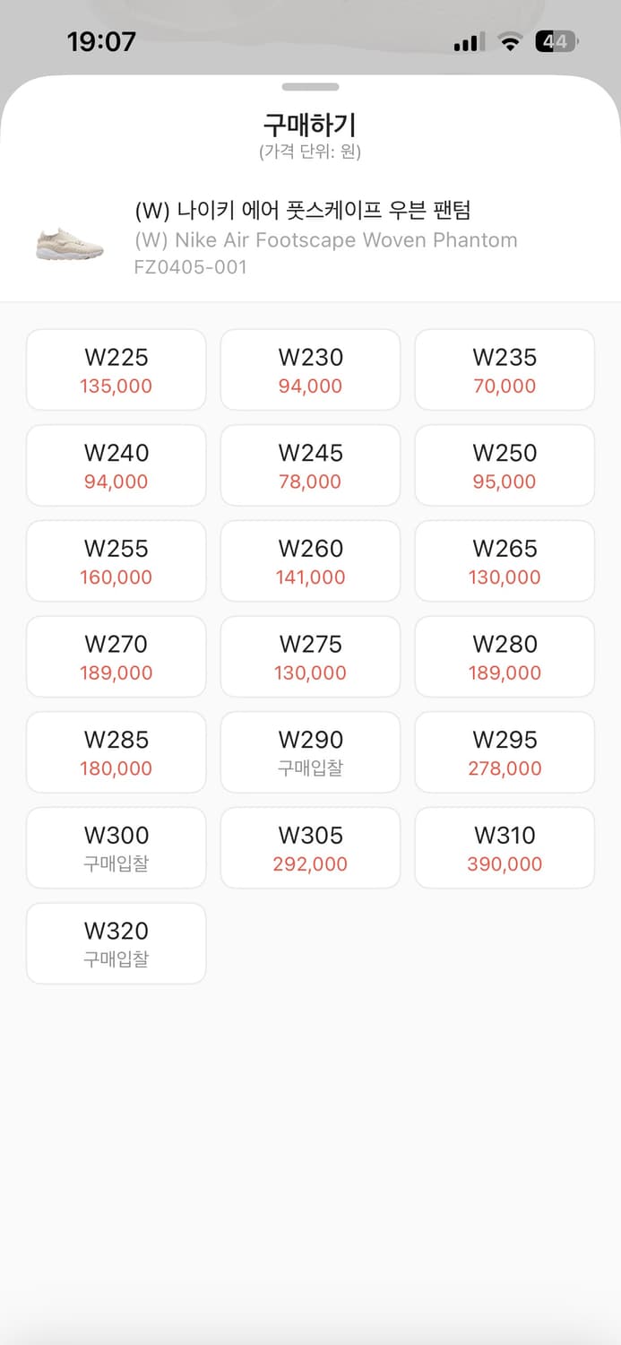 새상품)나이키 풋스케이프 우븐 팬텀 270 상품이미지9