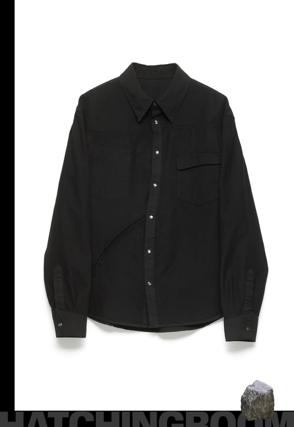 [3] 해칭룸 리버스 웨스턴 셔츠 오버 다이드 블랙 shirt 상품이미지1